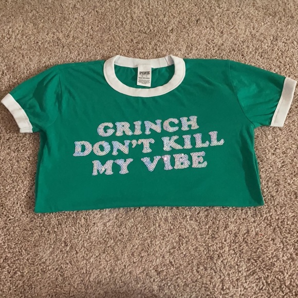 Vs PINK Grinch Don’t Steal My Vibe Tee - Picture 5 of 8